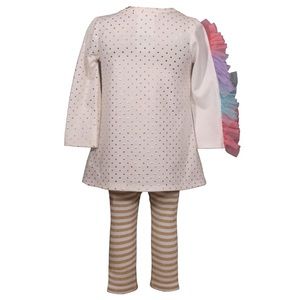 Bonnie Jean Girls Unicorn Gold Birthday Party School Dress 4 5 6 6X New
